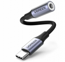 UGREEN USB-C (MALE) TO 3.5MM (FEMALE) CABLE ALUMINUM SHELL WITH BRAIDED (10 СМ) (80154)
