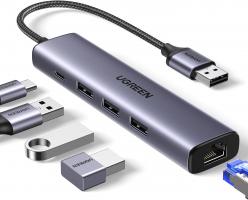 UGREEN HUB USB 3.0 TO 3×USB3.0 +RJ45 (60554)