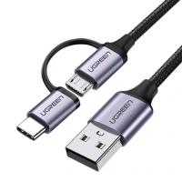 UGREEN USB-A 2.0 TO MICRO USB + USB-C CABLE 1M (30875)