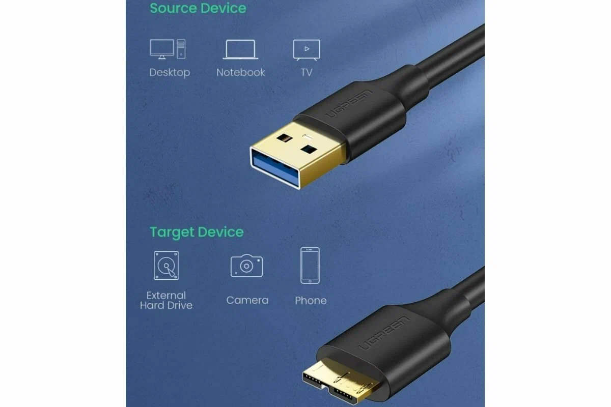 UGREEN USB 3.0 TO MICRO USB-B CABLE 1M (10841)
