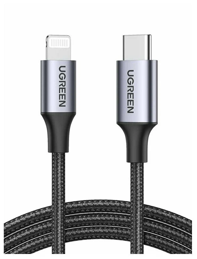 UGREEN LIGHTNING TO TYPE-C 2.0 MALE CABLE 1M (60759)